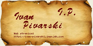 Ivan Pivarski vizit kartica